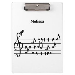 Carpeta De Pinza Arte de clave de sol de Songbird personalizado