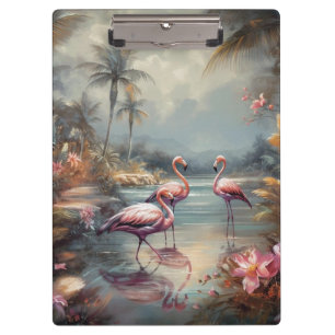 Carpeta De Pinza Arte de flamenco tropical vintage de Florida