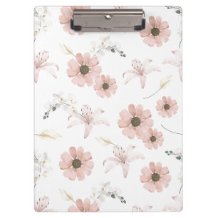 Carpeta De Pinza Arte de flores rosadas al agua