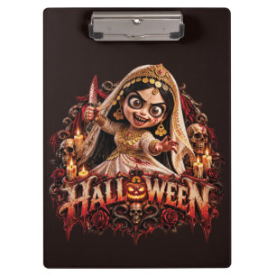 Carpeta De Pinza Arte de impresión de la novia zombie espeluznante