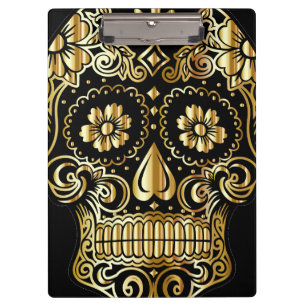 Carpeta De Pinza Arte de la calavera del azúcar, Día del Negro Muer
