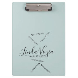 Carpeta De Pinza Arte de línea de estilista de cabello minimalista 