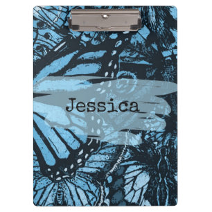 Carpeta De Pinza Arte de mariposa azul grunge abstracto personaliza