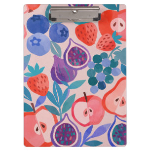 Carpeta De Pinza Arte de patrón de frutas mixtas coloridas