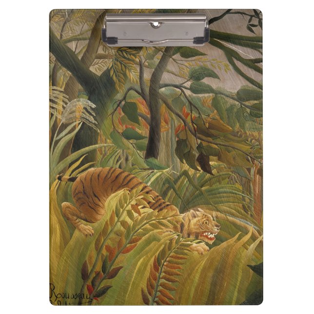 Carpeta De Pinza Arte de tigre tropical de la selva de Rousseau (Anverso)