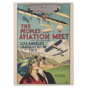 Carpeta De Pinza Arte de viaje del espectáculo aéreo retro 1912 de