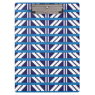 Carpeta De Pinza Arte étnico letón letón azul y blanco