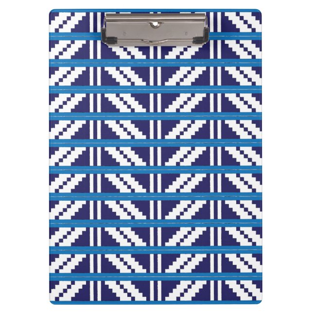 Carpeta De Pinza Arte étnico letón letón azul y blanco (Anverso)