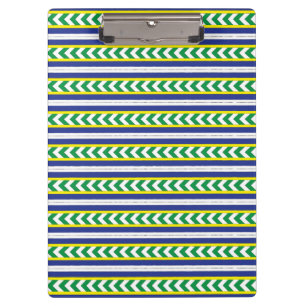 Carpeta De Pinza Arte étnico letón letón verde y azul