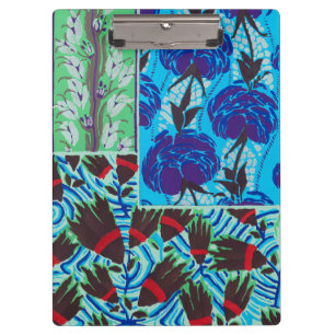 Carpeta De Pinza Arte floral azul y verde maximalista vibrante