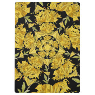 Carpeta De Pinza Arte fractal azalea amarillo y negro