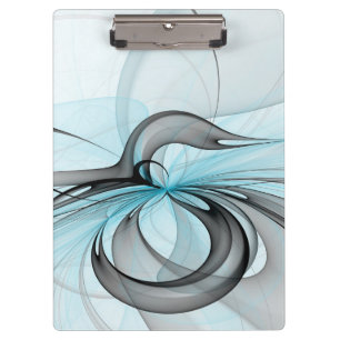 Carpeta De Pinza Arte fractal moderno gris antracita abstracto