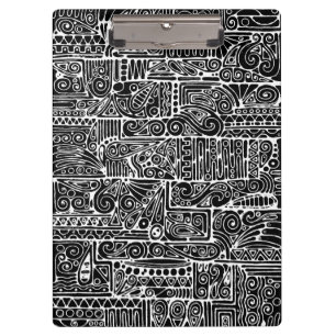 Carpeta De Pinza Arte geométrico en blanco y negro 2
