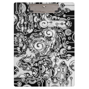 Carpeta De Pinza Arte geométrico en blanco y negro 3