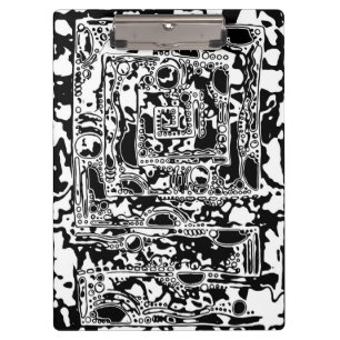 Carpeta De Pinza Arte Geométrico Negro Y Blanco 25