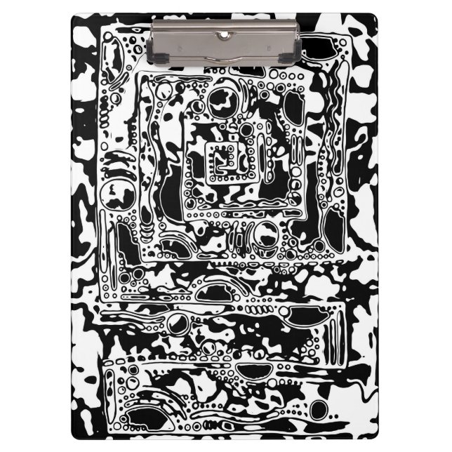 Carpeta De Pinza Arte Geométrico Negro Y Blanco 25 (Anverso)