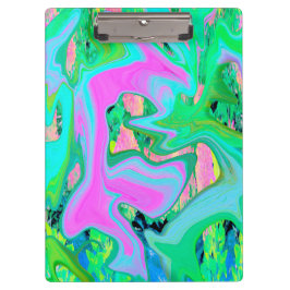 Carpeta De Pinza Arte líquido rosa retro y azul claro en Hortensia