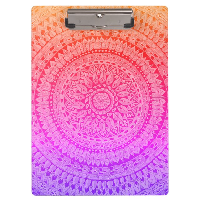 Carpeta De Pinza Arte Original de Mandala Multicolor (Anverso)