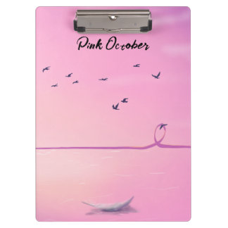 Carpeta De Pinza Arte Pastel de Octubre Rosa