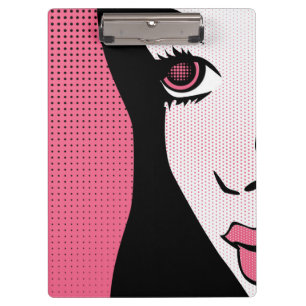Carpeta De Pinza Arte Pop de Cómic Moderno de la Cara de una Mujer