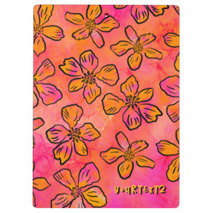Carpeta De Pinza Arte Pop Floral Rosa Personalizado
