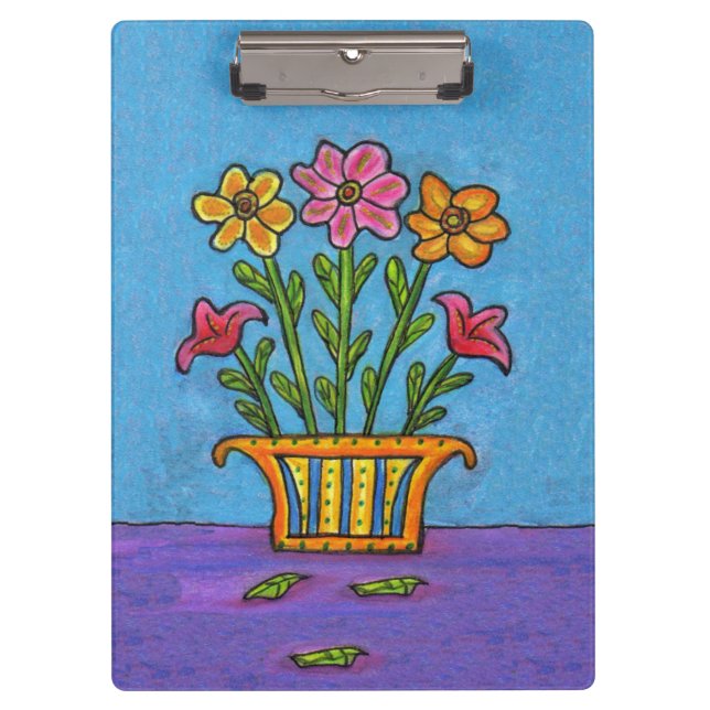 Carpeta De Pinza Arte popular bonito del florero del ramo (Anverso)