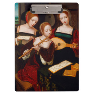Carpeta De Pinza Arte Renacentista Antiguo Tres Músicas Femeninas