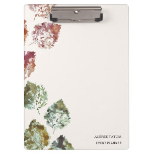 Carpeta De Pinza Arte rústico de acuarela hojas que caen otoño