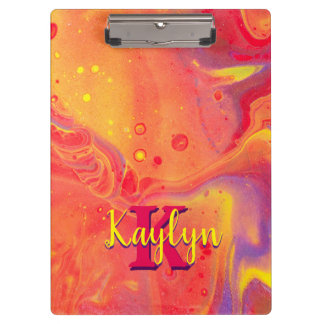 Carpeta De Pinza Arte salvaje de flujo acrílico púrpura rojo