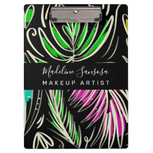 Carpeta De Pinza Artista de Maquillaje Bright Jungle Doodles Negro