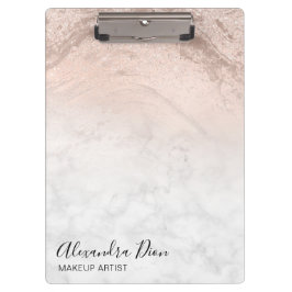 Carpeta De Pinza Artista de maquillaje de mármol purpurina de cobre