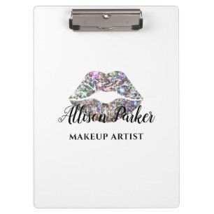 Carpeta De Pinza ARTISTA DE MAQUILLAJE Glitter Logo Kiss