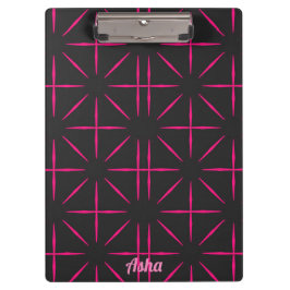 Carpeta De Pinza ASHA ~ Diseño negro y rosa