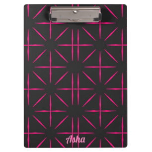 Carpeta De Pinza ASHA ~ Diseño negro y rosa
