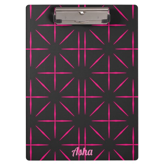 Carpeta De Pinza ASHA ~ Diseño negro y rosa (Anverso)
