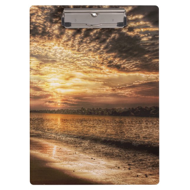 Carpeta De Pinza Asombroso amanecer en la playa (Anverso)