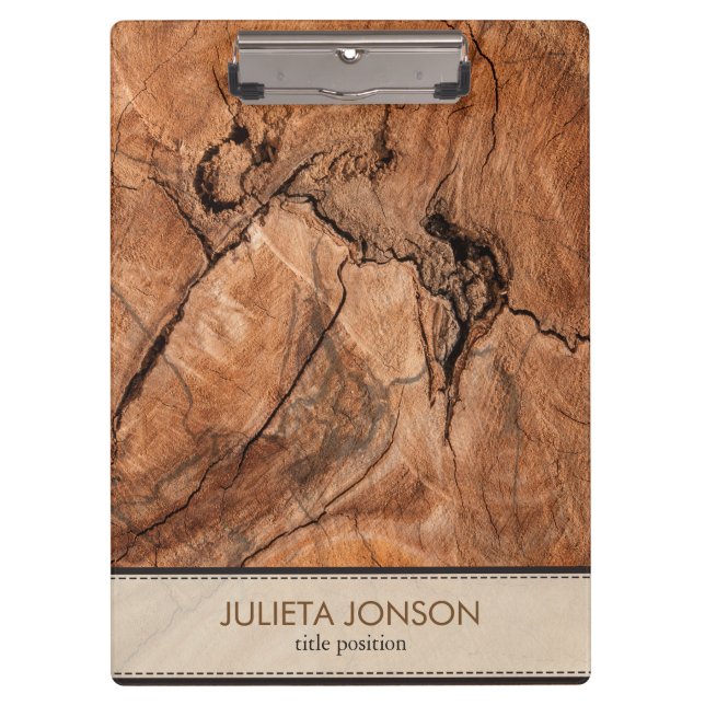 Carpeta De Pinza Aspecto de madera marrón (Anverso)