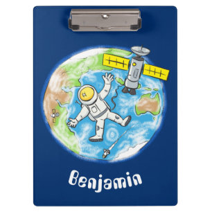 Carpeta De Pinza Astronauta divertida en el espacio y el personaliz