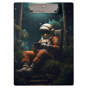 Carpeta De Pinza Astronauta sentado en una silla