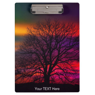 Carpeta De Pinza Atractivo de conjunto de sol de silueta de árbol