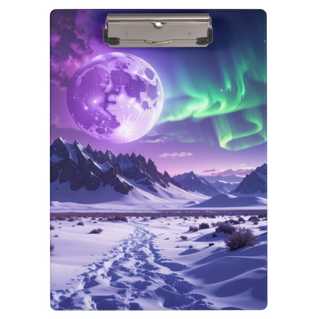 Carpeta De Pinza Aurora Peaks – Fantasy Dragon Night Sky Desk Mat (Anverso)