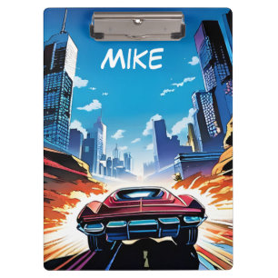 Carpeta De Pinza Auto de historietas que va rápido