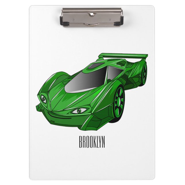 Carpeta De Pinza Autobús deportivo verde con ilustracion aéreo (Anverso)