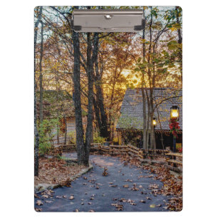 Carpeta De Pinza Autumn Woods Sunset Walkway