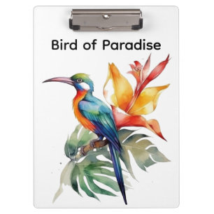 Carpeta De Pinza Ave del Paraíso, fantástica ave y flor colorida