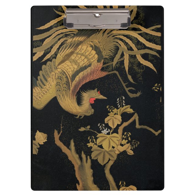 Carpeta De Pinza Ave dorado de gallo clásico japonés antiguo (Anverso)