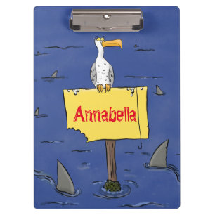 Carpeta De Pinza Ave marina divertida rodeada por un personalizado