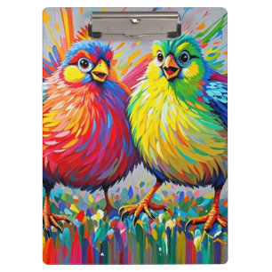 Carpeta De Pinza Aves colorido arte abstracto gordo gigante lindo