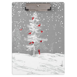 Carpeta De Pinza Aves rojas, Navidades blancos