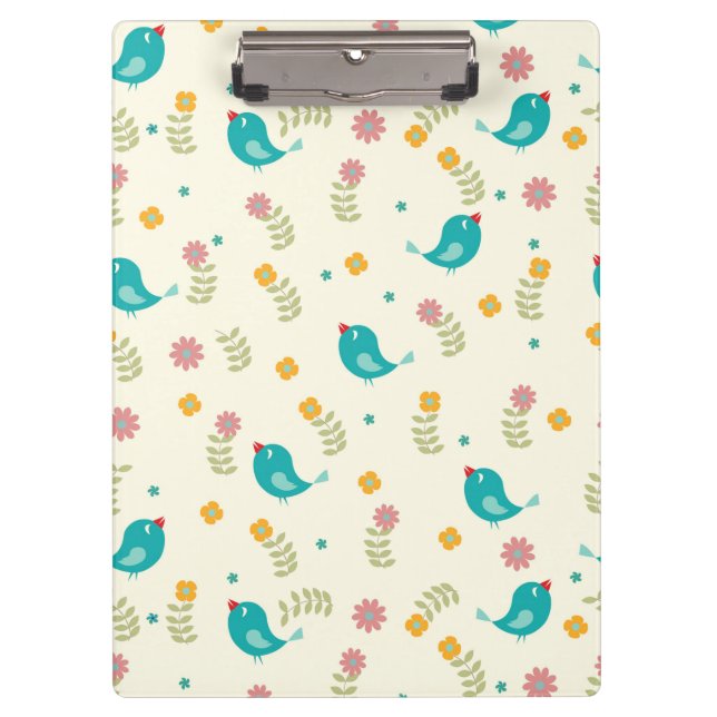 Carpeta De Pinza Aves y flores caprichosas (Anverso)